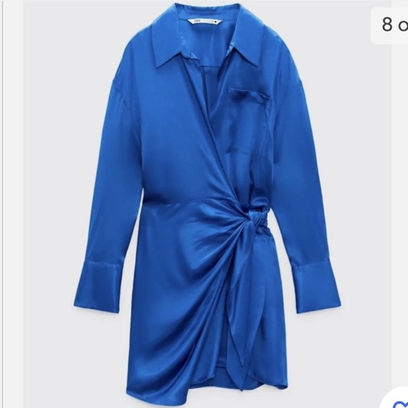 Zara Royal Blue Wrap Dress BLOGGERS FAV - Picture 2 of 11